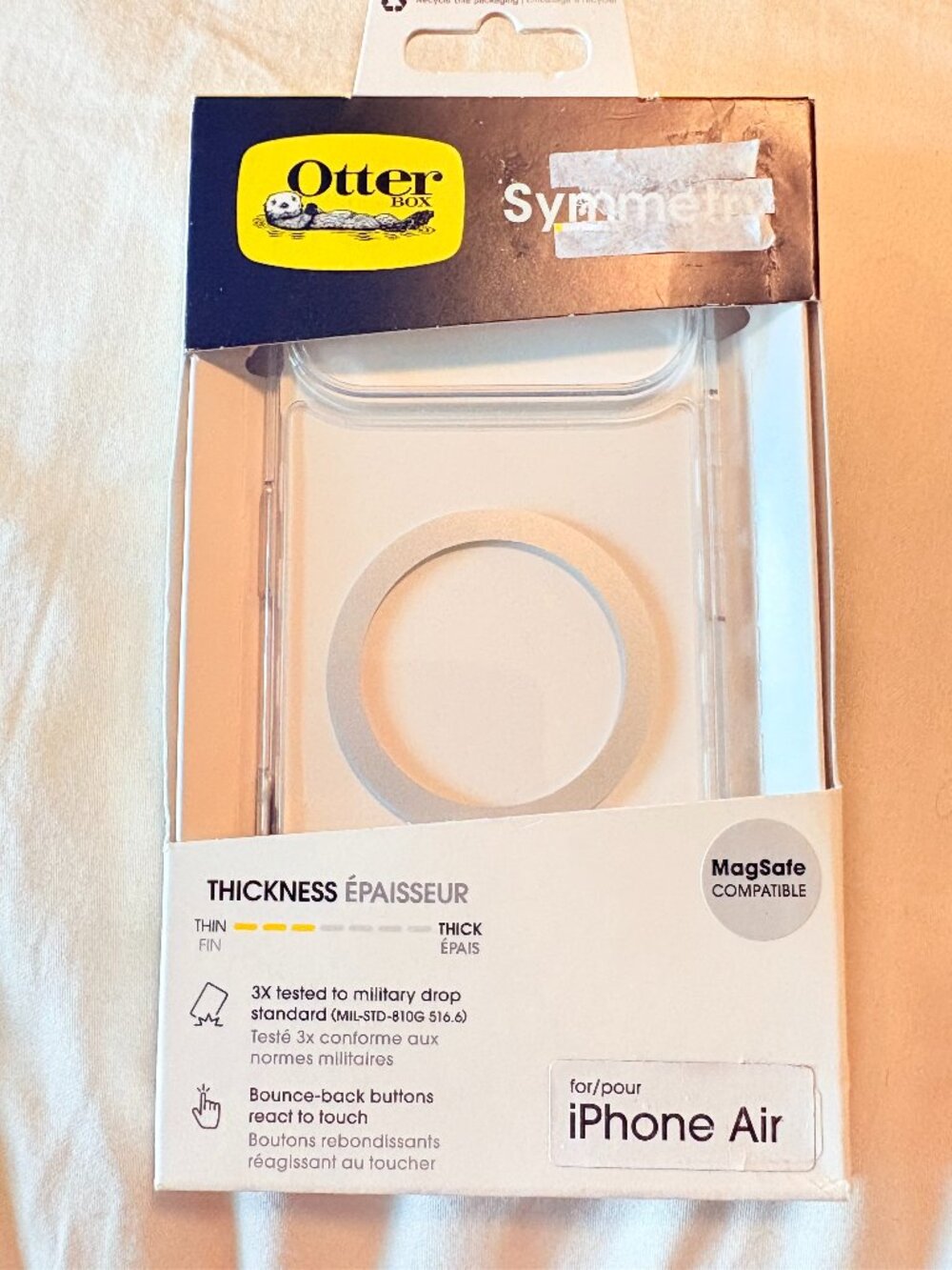 OtterBox Symmetry iPhone Air Case White Silver MagSafe Ring New With Tags